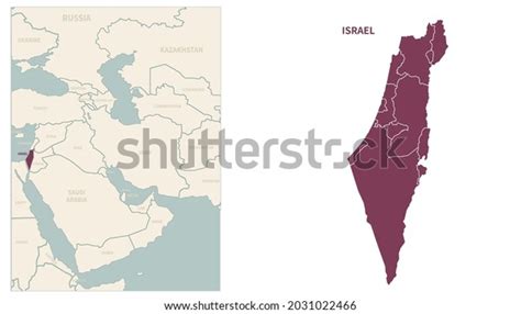 Israel Map Map Israel Neighboring Countries Stock Vector (Royalty Free) 2031022466 | Shutterstock