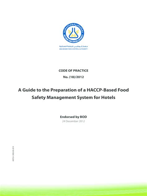 Fillable Online A Guide To The Preparation Of A Haccp Based Food Safety