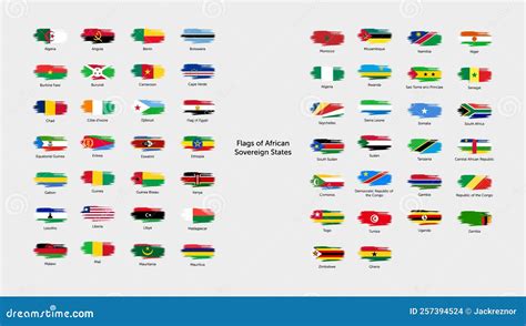 Brush Stroke Flags Of African Countries Stock Illustration