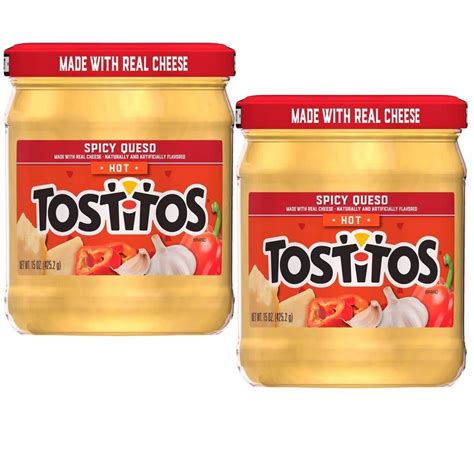 Tostitos Spicy Queso Hot Salsa Dip Real Cheese 15 Oz 2 Jars Ebay