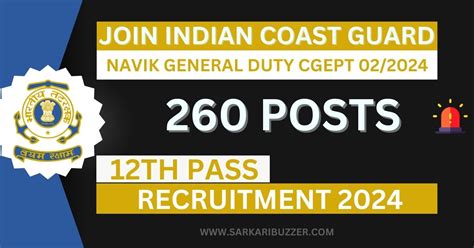 Coast Guard Recruitment 2024 Navik General Duty Cgept 022024 260