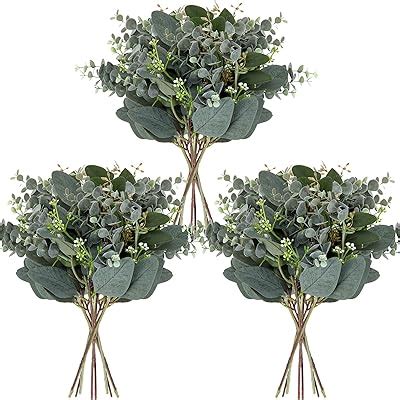 Amazon Jutom Pcs Mixed Eucalyptus Leaves Stems Bulk Artificial