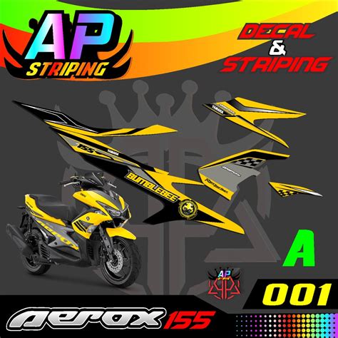 Jual Sticker Striping Lis Variasi Racing Sticker Bumblebee Yamaha Aerox