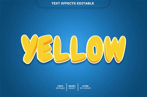 Effet De Texte Jaune Modifiable PSD Premium