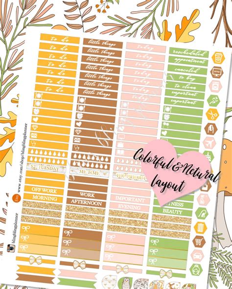 FOX PLANNER STICKERS fall Printable Planner stickers Owl | Etsy