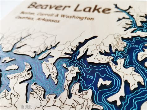 Laser Cut Lake Maps