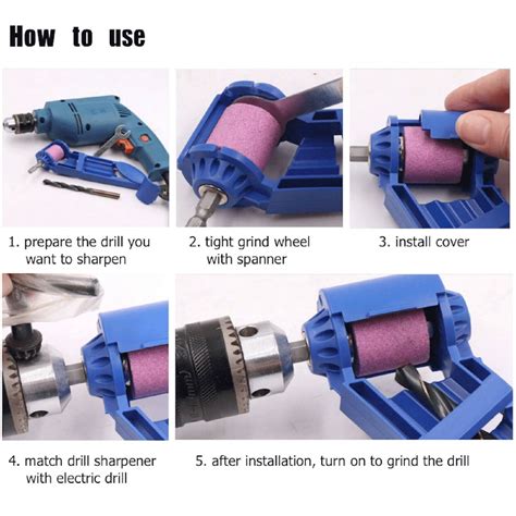 Drill Bit Sharpener Corundum Grinding Wheel Titanium Portable Powered