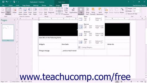 Publisher 2016 Tutorial Modifying Text In Table Cells Microsoft Training Youtube