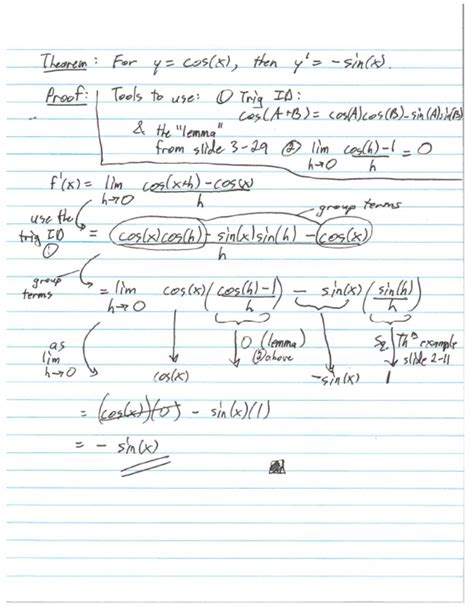 3 Derivative Of Cosine Proof Pdf