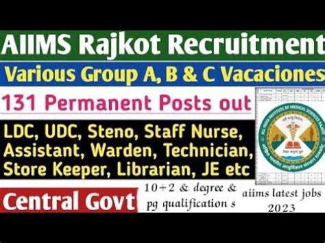 Aiims Non Faculty Posts Group A B C Notification2023 Latest