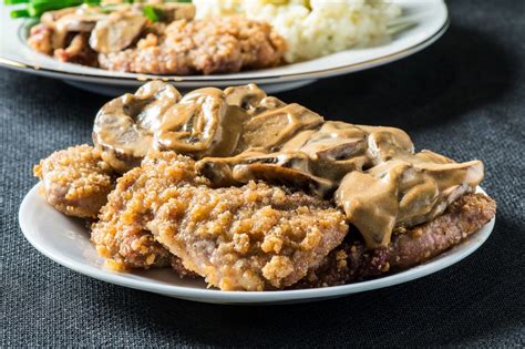 Pork Schnitzel With Mushroom Gravy Tasty Low Carb