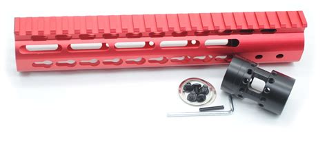 Trirock New Nsr 12 Inch Length Red Free Floating Keymod Ar15 Handguard