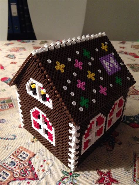 Hama Beads Ginger Bread House Perler Bead Disney Perler Bead Art