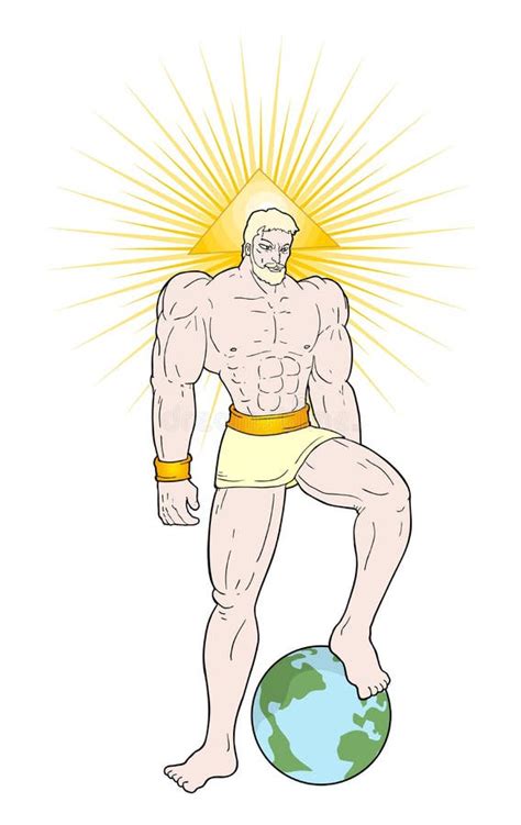 Powerful god draw stock vector. Illustration of muscular - 110648269