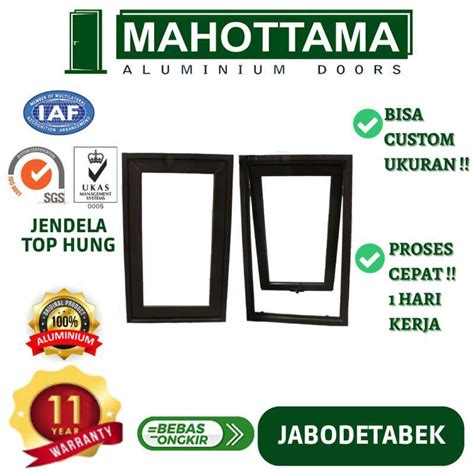 Jual Jendela Top Hung Utama Rumah Bahan Aluminium Swing Kamar Mandi