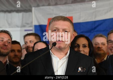 Bratislava Slovakia 07th Apr 2024 Slovak Prime Minister Robert Fico