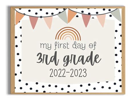 First Day Of 3rd Grade Sign First Day Of School Sign Etsy