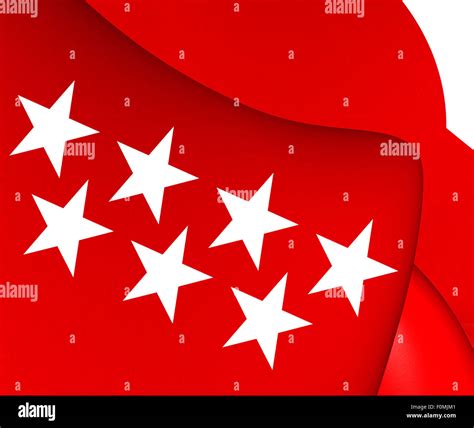 Community of Madrid Flag, Spain. Close Up Stock Photo - Alamy