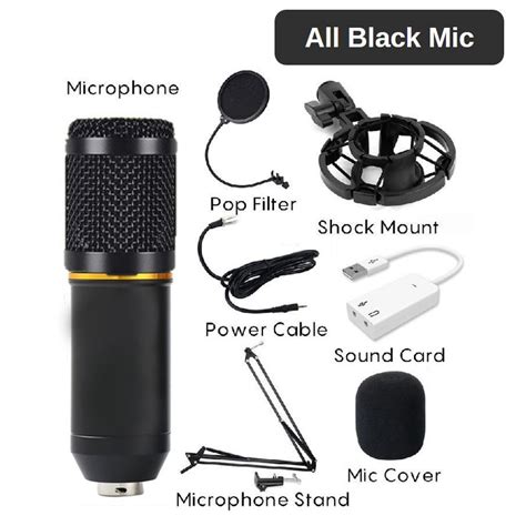 READY STOCK BM800 Mic V8 Plus Sound Card With Adjustable Microphone