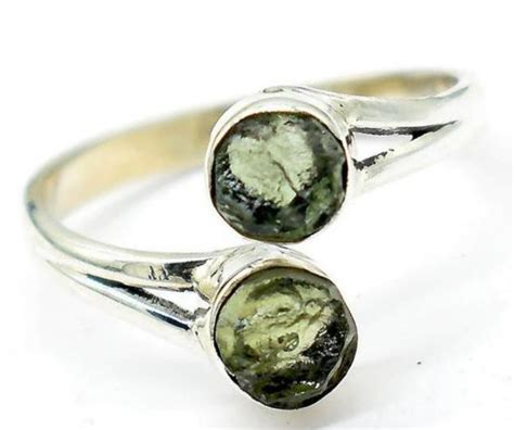 Genuine Moldavite Ring 925 Sterling Silver Moldavite Ring Etsy