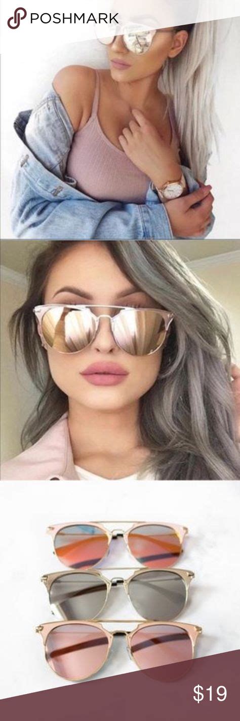 Rose Gold Retro Sunglasses Mirrored Lens Mirrored Sunglasses Mirrored Lens Sunglasses Retro