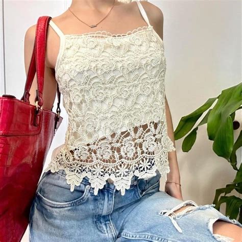 Club Holywood Tops White Lace Crochet Crop Top Poshmark