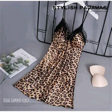 Jual Lingerie Sexy Wanita Baju Dinas Istri Motif Leopard Baju Malam