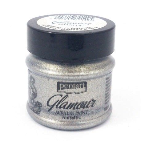 PENTART FARBA AKRYLOWA 50ml GLAMOUR METALICZNA PLATYNA Metal