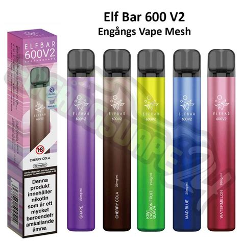 Elf Bar V2 Mesh 600 Blueberry Raspberry 20mg 600 Puffar engångsvape24 se