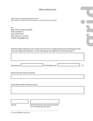 Fillable Online Cdn Grid Widerrufsformular Cdn Grid De Fax Email