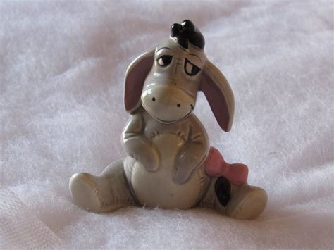 Vintage Eeyore, Eeyore Figurine, Sitting Eeyore, Pink Bow, Ceramic Figure, Collectible Figurine ...