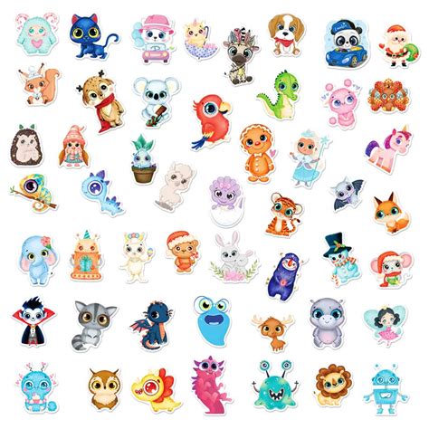 Cute Cartoon Big Eyes Cute Stickers Small Animals Puzzle Temu Australia