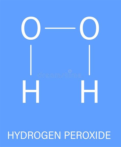 Molécula De Peróxido De Hidrógeno Fórmula Esquelética Ilustración Del