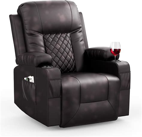 Recliner Chairs For Adults Massage Rocker With Heated Modern Ergonomic Lounge 360 Degree Swivel