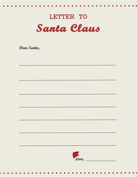 Letter To Santa Claus Printable File Etsy