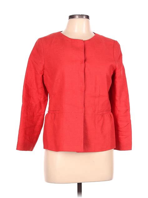 Talbots Linen Solid Red Jacket Size Petite Off Thredup