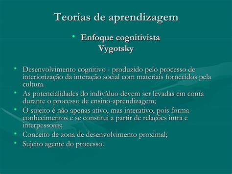 Teorias De Aprendizagem Ppt