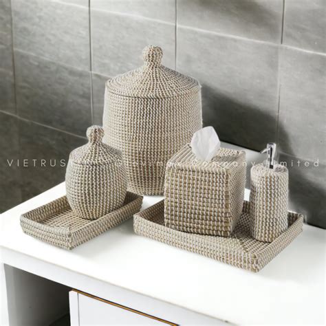 Vietrustic Seagrass Bathroom Decor Sets Made In Vietnam