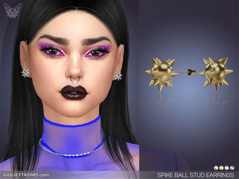 The Sims Resource Spike Ball Stud Earrings