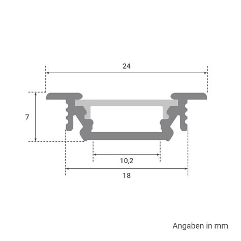 Alu Fugen Profil Eloxiert 24x7mm Opal 200cm