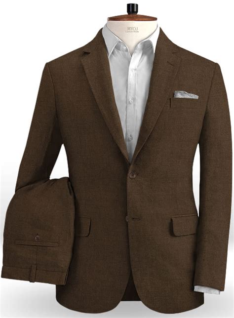 Safari Brown Cotton Linen Suit Makeyourownjeans® Made To Measure