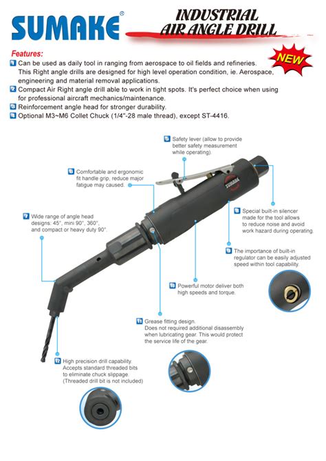 Industrial Mini 90 Degree Air Right Angle Drill