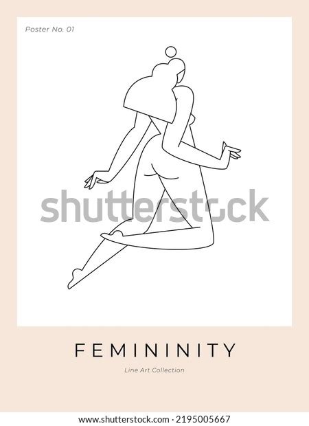 Contemporary Modern Poster Woman Silhouette Nude