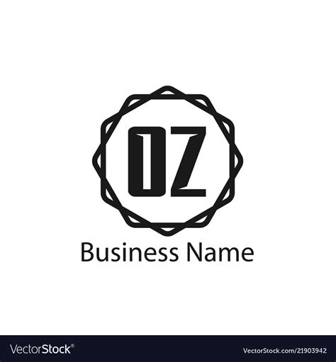 Initial Letter Oz Logo Template Design Royalty Free Vector