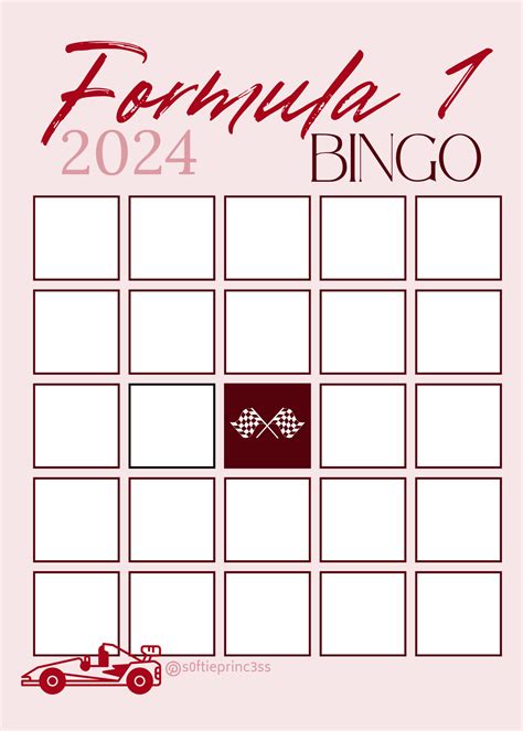 Formula Bingo Template