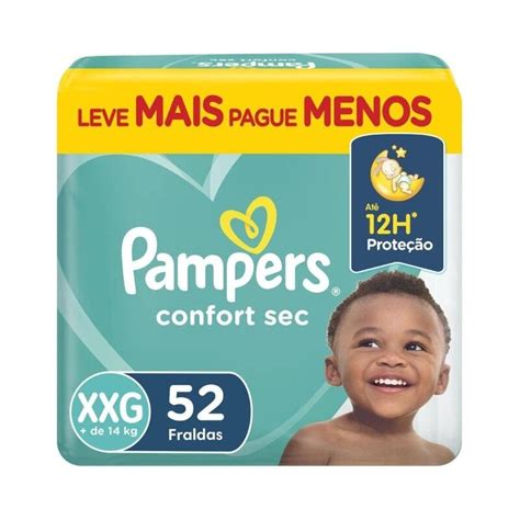 Fralda Pampers Confort Sec Xxg 52 Unidades