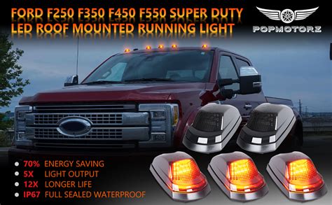 Popmotorz 5pcs Led Cab Roof Marker Lights 18 Led Amber Roof Top Clearance Lights Led