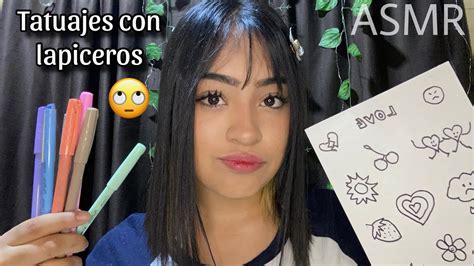 ASMR la morra castrosa del salón te hace tattoos con bolígrafos