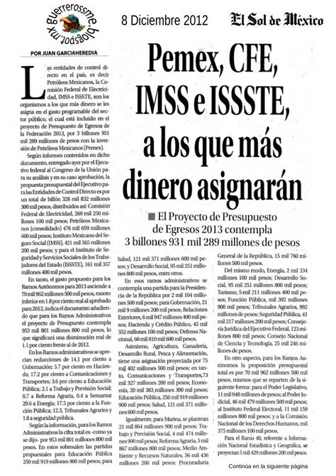 PDF Pemex CFE IMSS e ISSSTE a los que más dinero asignarán