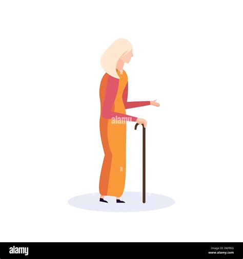 Old Woman Walking Stock Vector Images Alamy